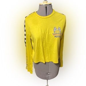 H&M Yellow Superior Motors Top Small Long Sleeve